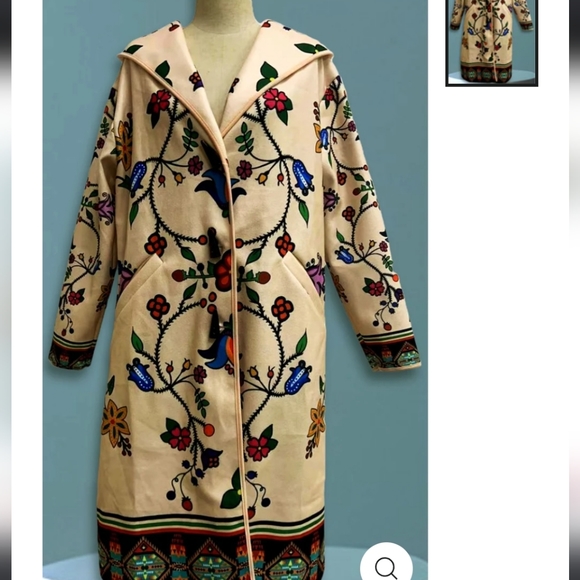 Old Tribes long light jacket in Bloom/off white (M) - Picture 2 of 3